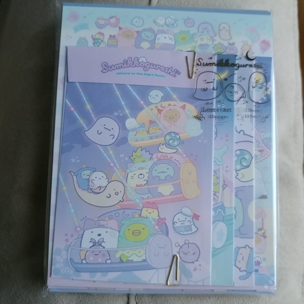 San-X Sumikko Gurashi Welcome to the Night Park letter set